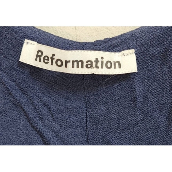 Reformation Callalily Dress in Navy Blue Size 4 - Picture 12 of 16